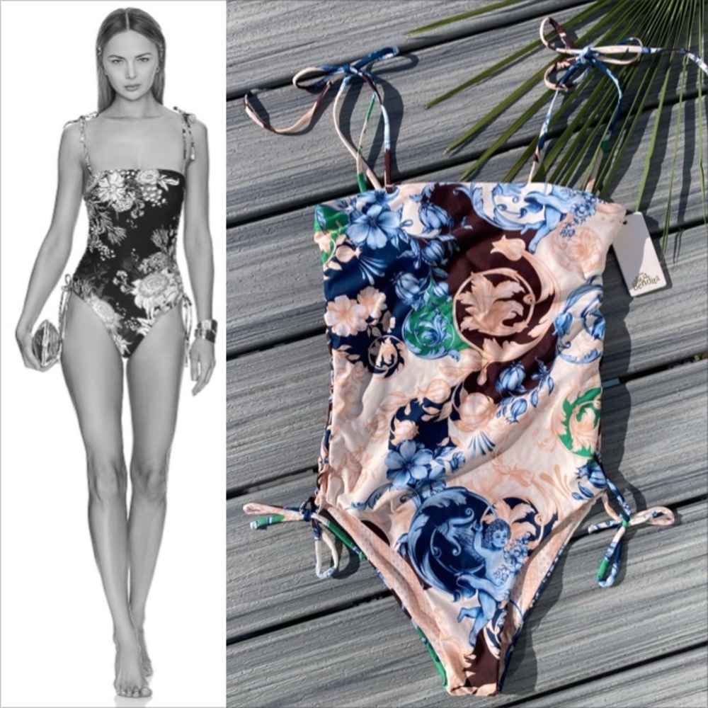 Revolve x Agua Bendita - Sandy Cardumen Reversible One Piece Swimsuit - M